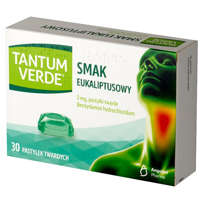 Tantum Verde pastylki na gardło o smaku eukaliptusowym, 30 szt.