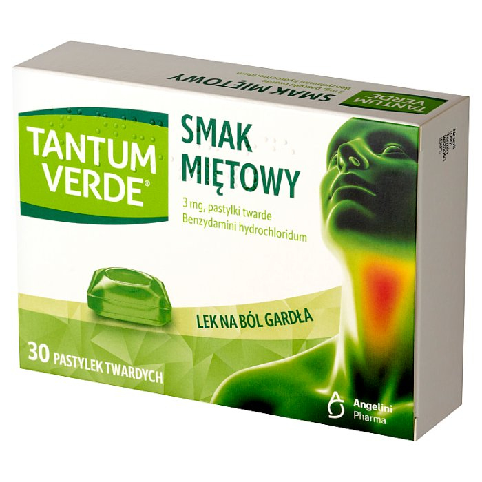 Tantum Verde pastylki na gardło o smaku miętowym, 30 szt.