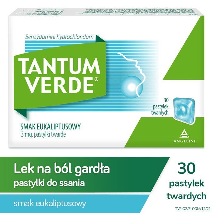 Tantum Verde smak eukaliptusowy 3 mg 30 pastylek do ssania