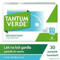 Tantum Verde smak eukaliptusowy 3 mg 30 pastylek do ssania