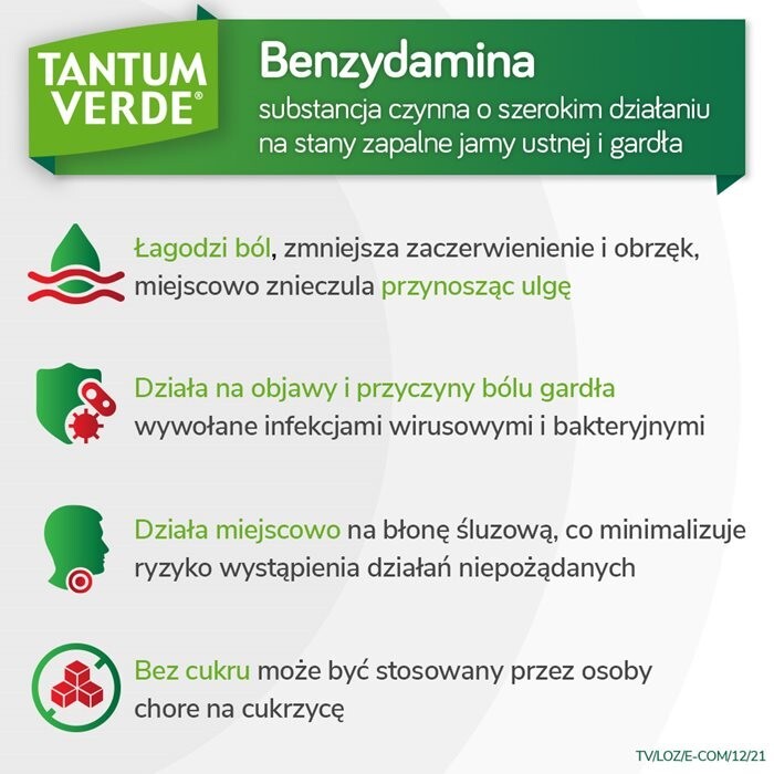 Tantum Verde smak miętowy 3 mg 20 pastylek do ssania