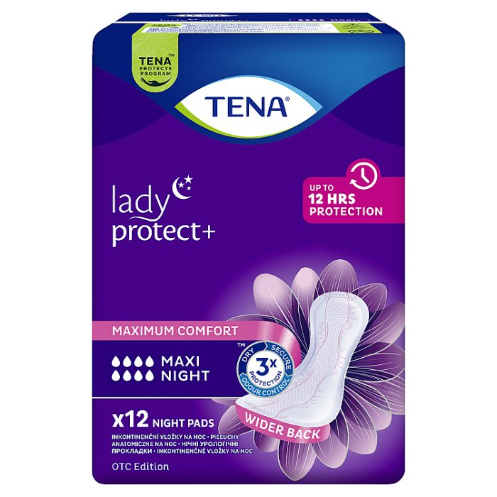 Tena Lady Maxi Night wkładki anatomiczne dla kobiet na noc, 12 szt.