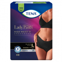 Tena Lady Pants Plus Black Majtki chłonne z wysokim stanem rozmiar L, 8 szt.