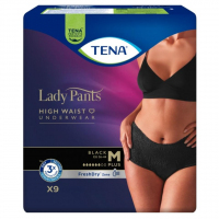 Tena Lady Pants Plus Black Majtki chłonne z wysokim stanem rozmiar M, 9 szt.