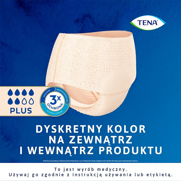 Tena Lady Pants Plus Creme Majtki chłonne z wysokim stanem rozmiar M, 30 szt.