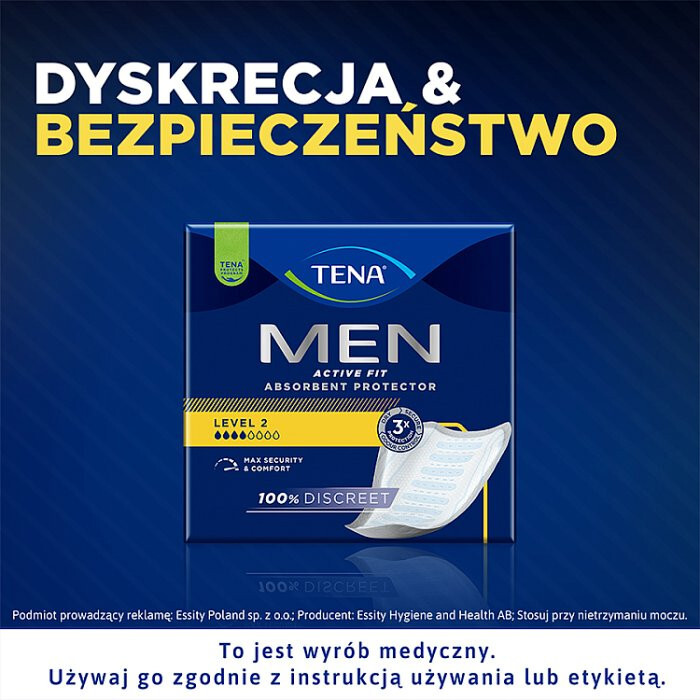Tena Men Active Fit Level 2 wkładki anatomiczne dla mężczyzn, 20 szt.