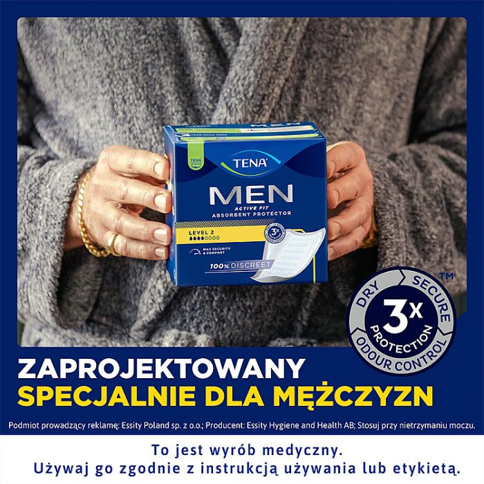 Tena Men Active Fit Level 2 wkładki anatomiczne dla mężczyzn, 20 szt.