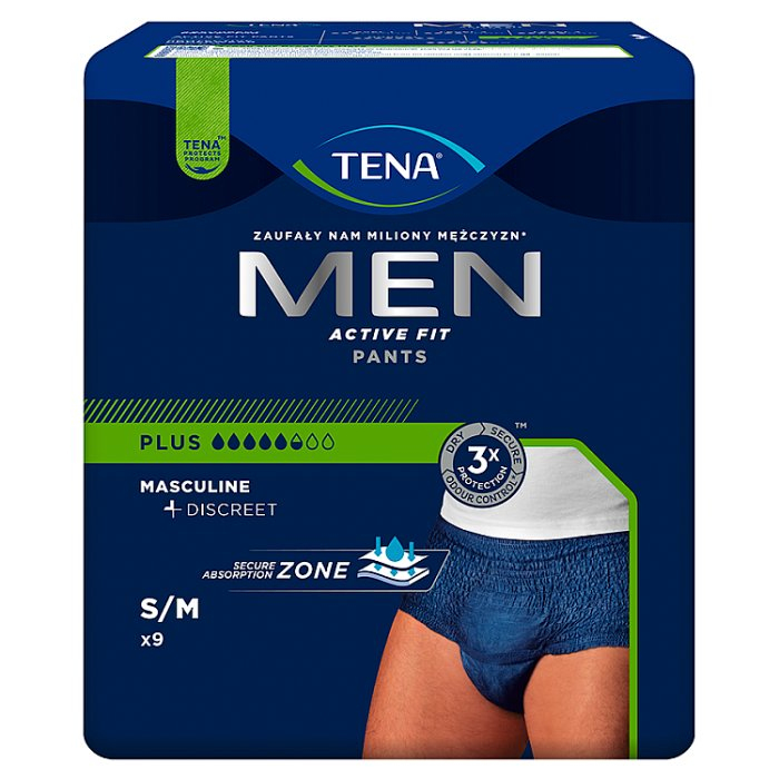 TENA MEN PANTS PLUS M majtki chłonne 9 szt.