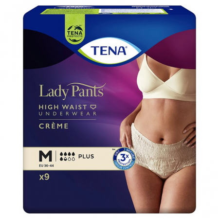 Tena Pants Lady Plus creme Majtki chłonne roz. M 9 szt.