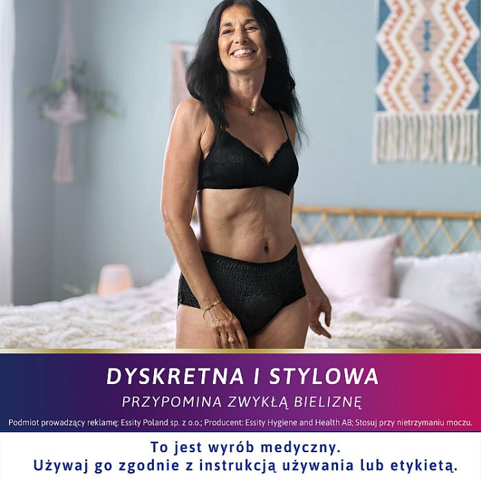 TENA PANTS LADY PLUS NOIR MAJTKI CHŁONNE ROZ.M 9 SZT.