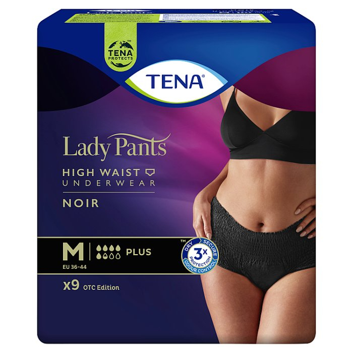 TENA PANTS LADY PLUS NOIR MAJTKI CHŁONNE ROZ.M 9 SZT.
