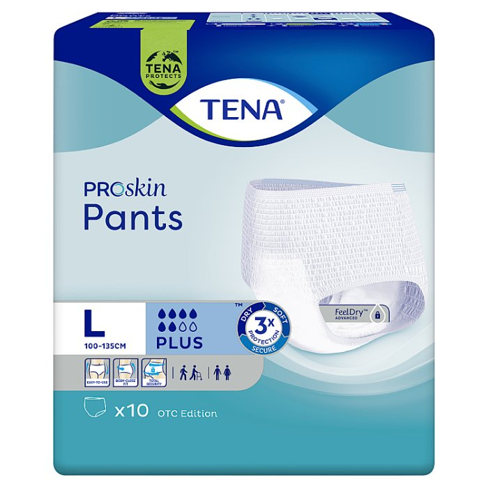 TENA PANTS PROSKIN PLUS L Majtki chłonne 10 szt.