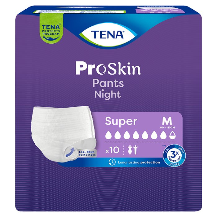 Tena Pants ProSkin Super Night majtki chłonne na noc rozmiar M, 10 szt.