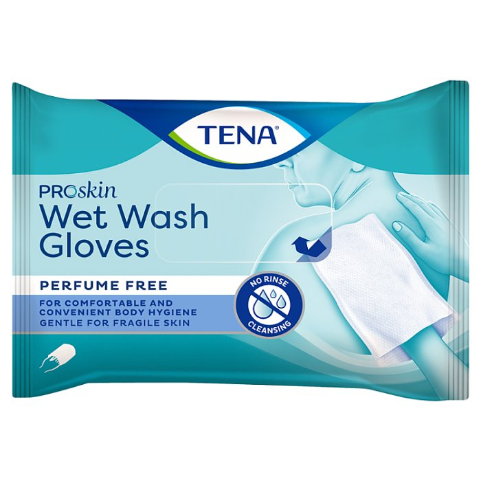 Tena ProSkin Wet Wash Gloves nawilżane rękawice bezzapachowe, 8 szt.