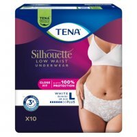 Tena Silhouette Lady Pants Plus White Majtki chłonne z niskim stanem rozmiar L, 10 szt.