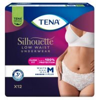 Tena Silhouette Lady Pants Plus White Majtki chłonne z niskim stanem rozmiar M, 12 szt.