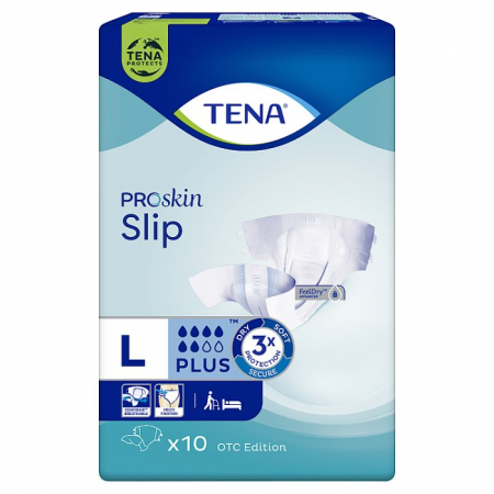 TENA SLIP PROSKIN PLUS Pieluchomajtki L 10 szt.