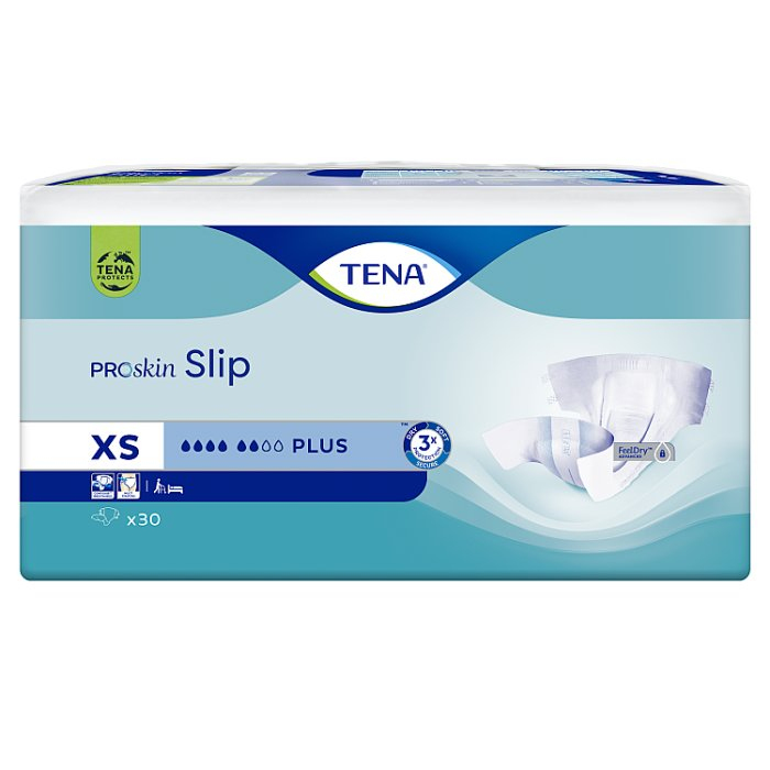 Tena Slip Proskin Plus pieluchomajtki rozmiar XS (49-74 cm), 30 szt.