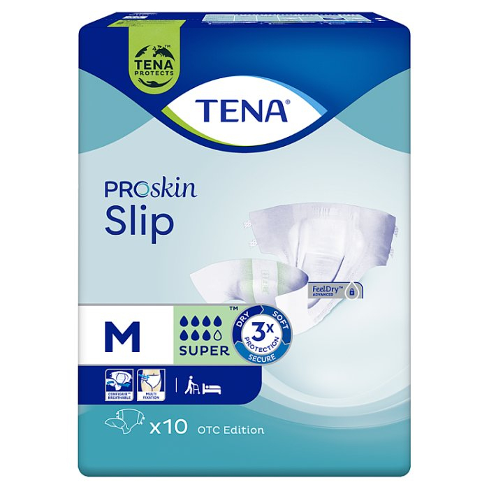 TENA SLIP PROSKIN SUPER Pieluchomajtki M 10 szt.