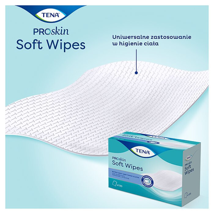 Tena Soft Wipes chusteczki oczyszczające, 135 szt.