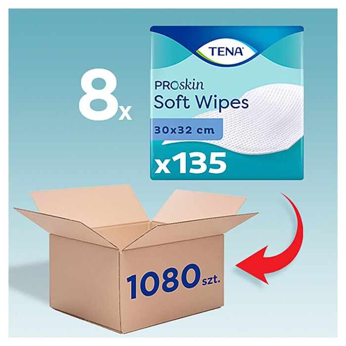 Tena Soft Wipes chusteczki oczyszczające, 135 szt.
