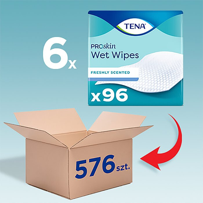 Tena Wet Wipe chusteczki oczyszczające nawilżane 3w1, 96 szt.