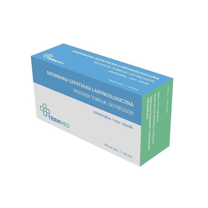 Term Med drewniana szpatułka laryngologiczna, 100 szt.