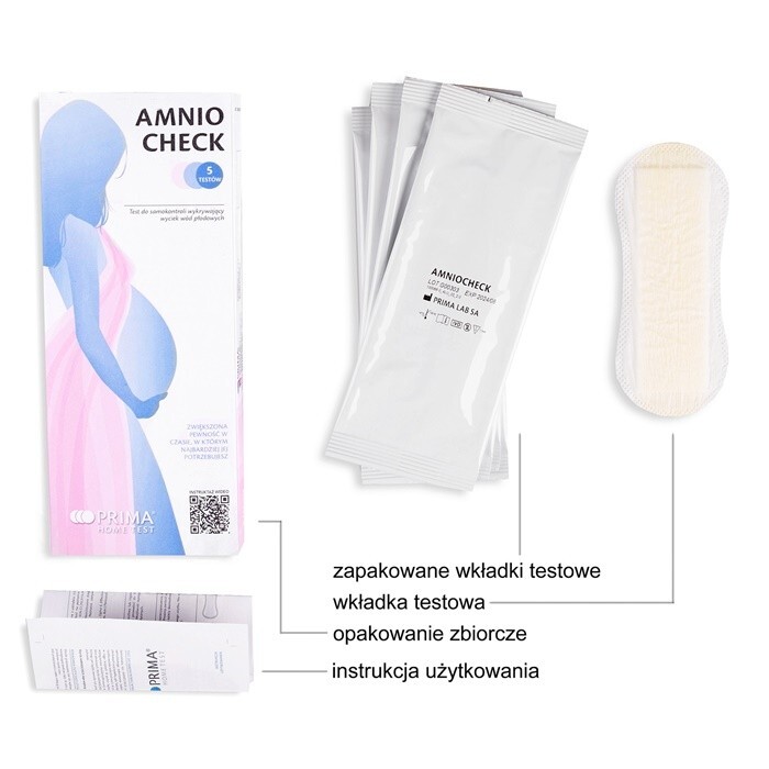 Test AMNIOCHECK wykrywający wyciek wód płodowych 5 szt.