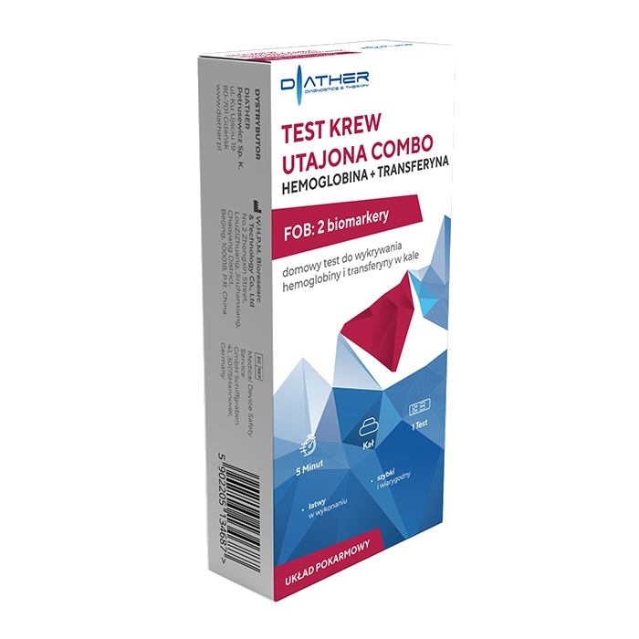 Test Krew Utajona Combo Hemoglobina+Transferyna 1 szt.