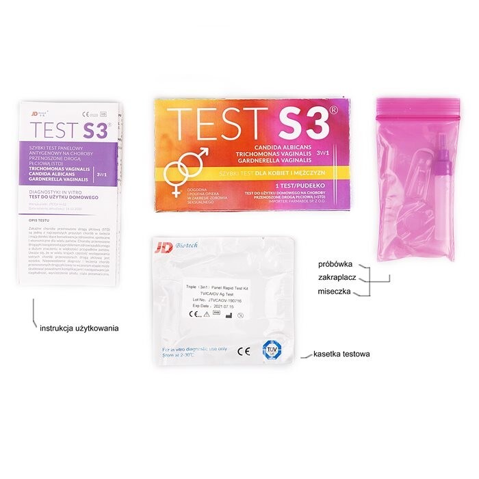 Test S3 Szybki test antygenowy 3w1 dla kobiet i mężczyzn 1 szt.
