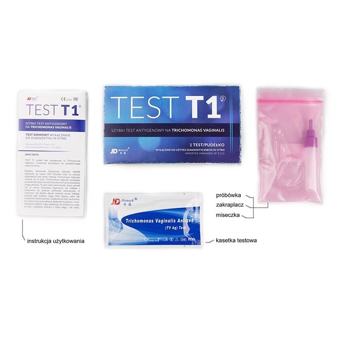 Test T1 Szybki test antygenowy na Trichomonas vaginalis (rzęsistka pochwowego) 1 szt.