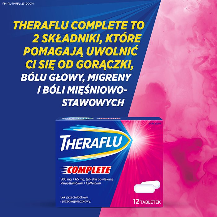 Theraflu Complete tabletki powlekane przeciwbólowe i przeciwgorączkowe, 12 szt.