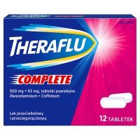 Theraflu Complete tabletki powlekane przeciwbólowe i przeciwgorączkowe, 12 szt.