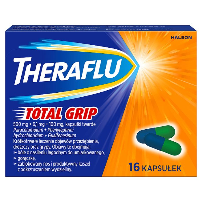Theraflu Total Grip 16 kapsułek / Przeziębienie