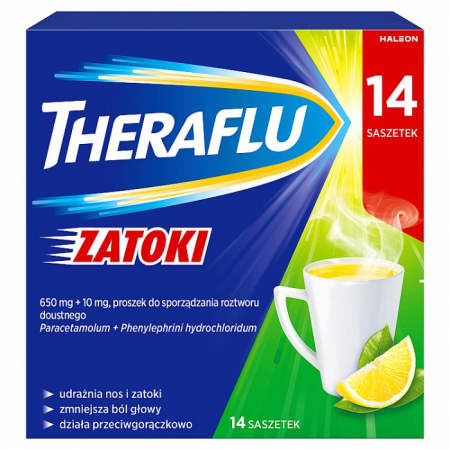 Theraflu Zatoki 14 saszetek z proszkiem do sporządzenia roztworu