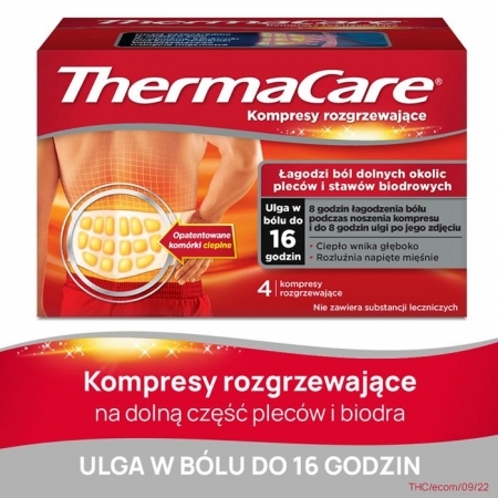 ThermaCare kompresy rozgrzewające na dolne okolice pleców i stawy biodrowe 4 szt.
