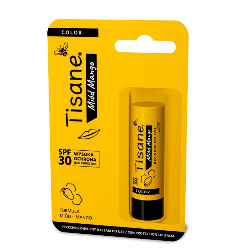 Tisane Color Miód-Mango Pomadka ochronna do ust SPF 30, 1 szt.