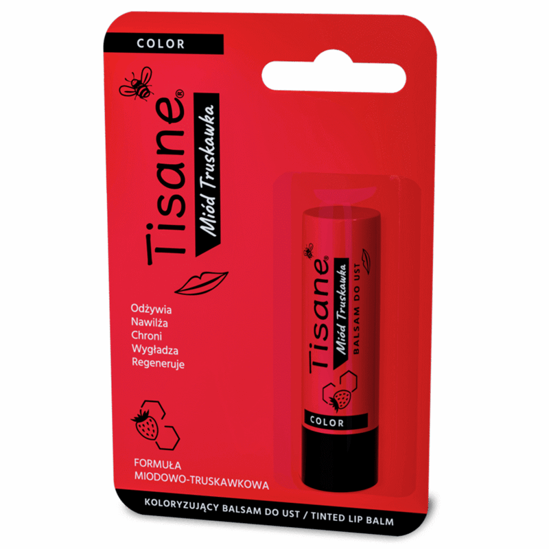 Tisane Color Miód-Truskawka Koloryzujący balsam do ust, 5,1 g