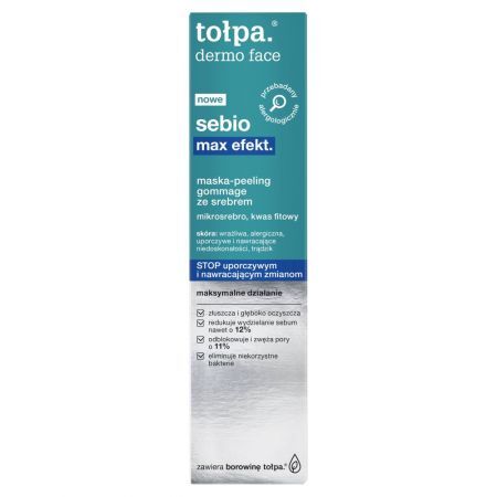 TOŁPA Dermo Face Sebio max efekt. Maska peeling gommage ze srebrem 40 ml