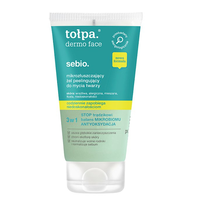 TOŁPA Dermo Face Sebio Mikrozłuszczający żel peelingujący do mycia twarzy 150 ml