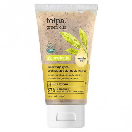 TOŁPA GREEN OILS Matujący żel-peeling do mycia twarzy 150 ml