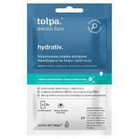Tołpa Hydrativ Nawilżająca Maskakomres na twarz szyję i pod oczy, 2 x 10 ml