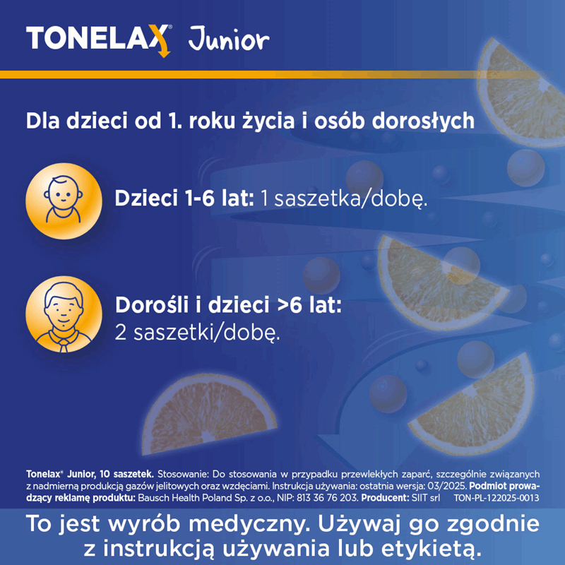 Tonelax Junior saszetki, 10 szt.