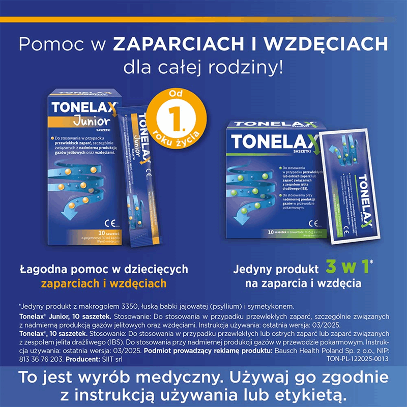 Tonelax Junior saszetki, 10 szt.