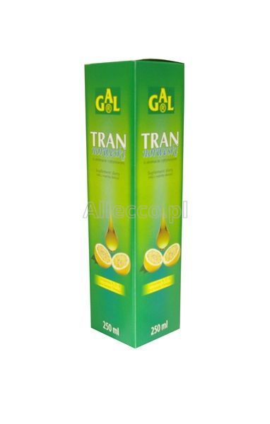 Tran norweski płyn o aromacie cytrynowym, 250 ml