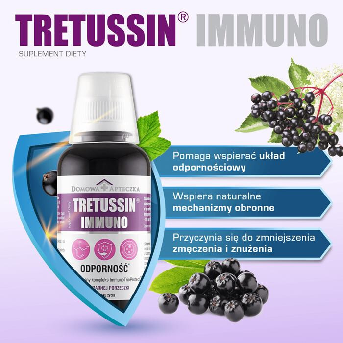 Tretussin Immuno płyn o smaku czarnej porzeczki, 150 ml