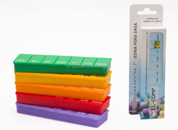 Tygodniowa kasetka do dawkowania leków doustnych - 1 pora dnia 1 szt.