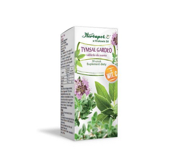 Tymsal Gardło 30 tabletek do ssania / Ból gardła