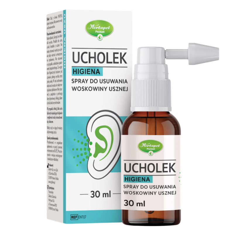 Ucholek Higiena spray do usuwania woskowiny usznej, 30 ml