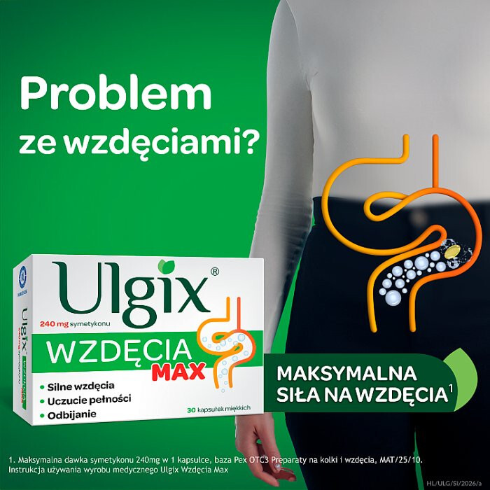 Ulgix Wzdęcia Max 15 kapsułek miękkich